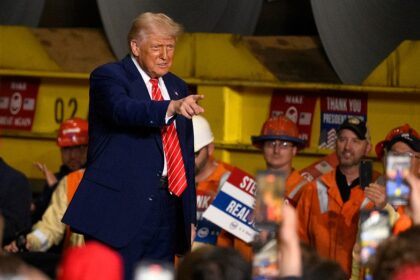 President Trump Holds Rally At US Steel Near Pittsburgh